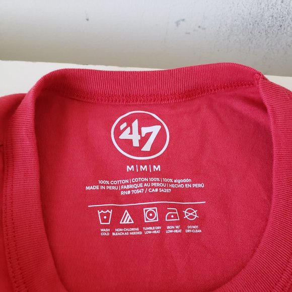 Ohio State Buckeyes T-Shirt Tee Mens Medium Red 47 OSU Sleeve Logo NCAA NWT - Picture 7 of 11